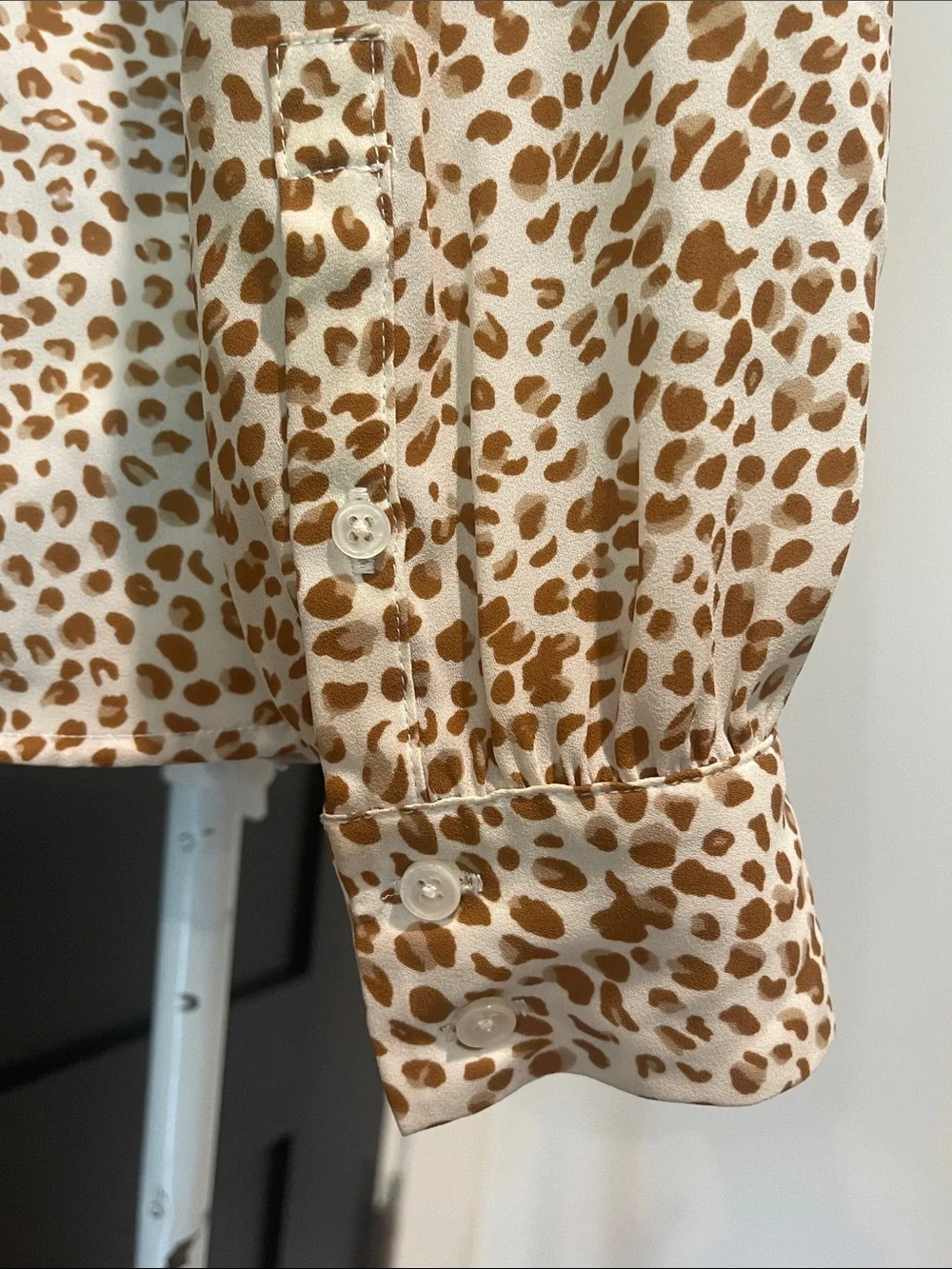 J.Crew Animal Print Blouse With Tie Neck Size XS